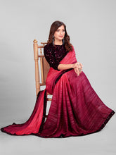 Fancy Embellished Pink Coloured Silk Saree with Blouse Piece