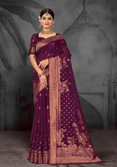 Ethnic Solid Art Jalpari Collection  Saree