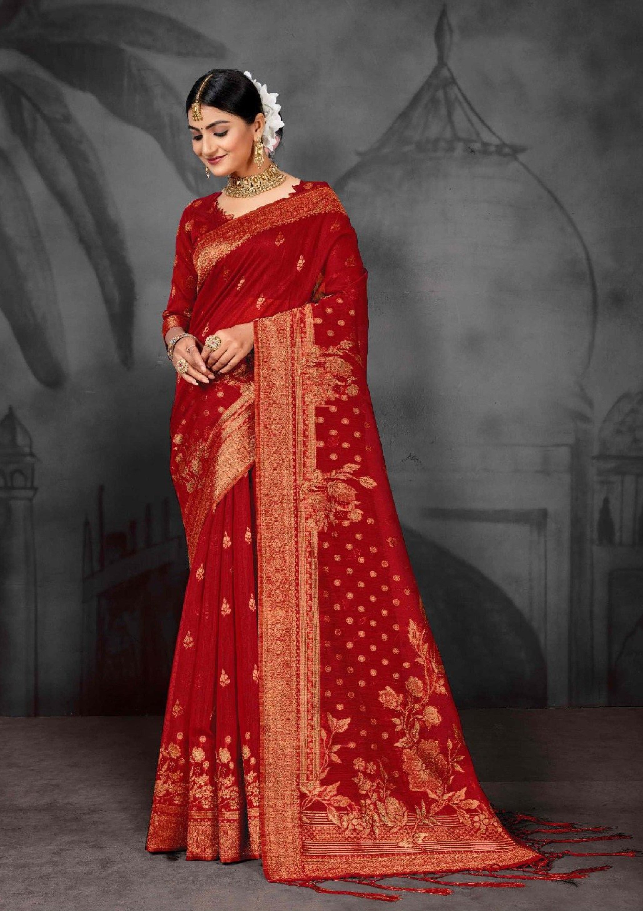 Ethnic Solid Art Jalpari Collection  Saree